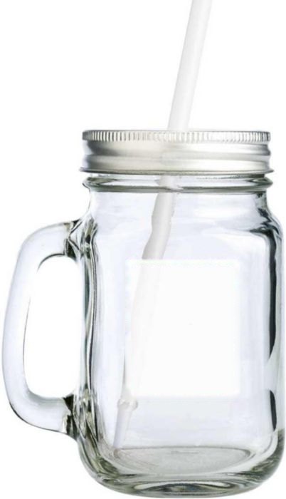 Glazen pot Sakina — drukvlak rechts van het oor