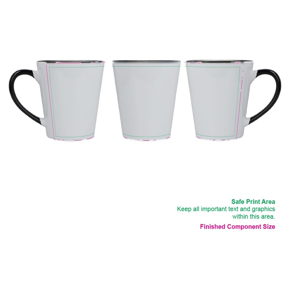 Mok subli Melbourne gekleurde rand & handvat 300ml — drukvlak rondom