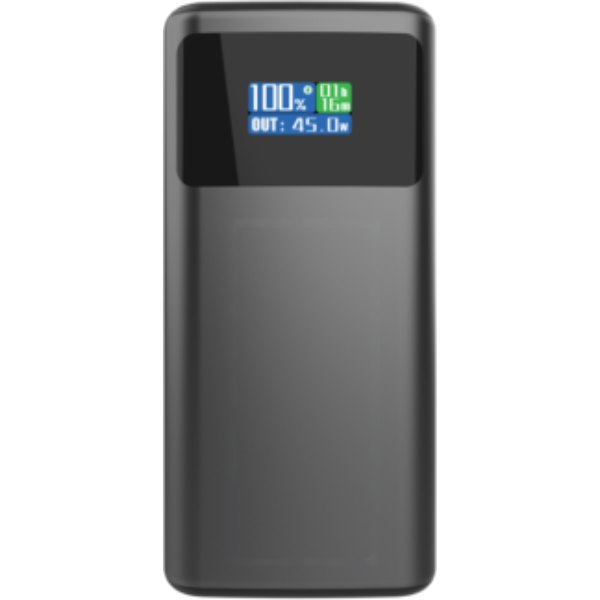 Quantum RCS ultra-fast PD45W 10.000mAh powerbank met scherm — drukvlak artikel voorzijde