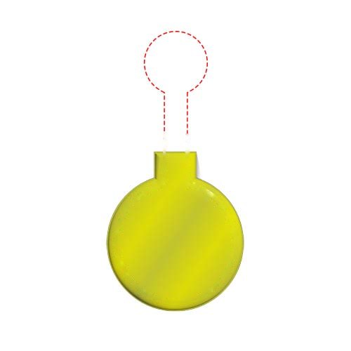 RFX™ M-10 grote ronde reflecterende pvc magneet — drukvlak voorkant (op reflecterende laag)