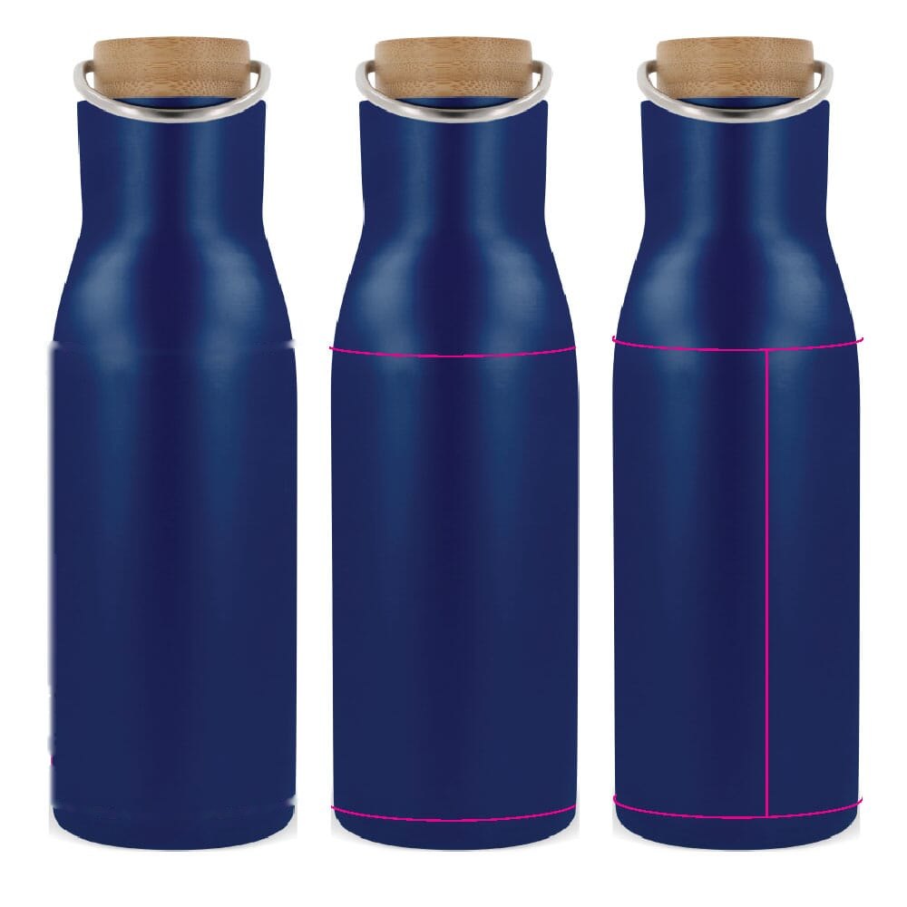 Thermo fles met bamboe deksel 500ml — drukvlak rondom
