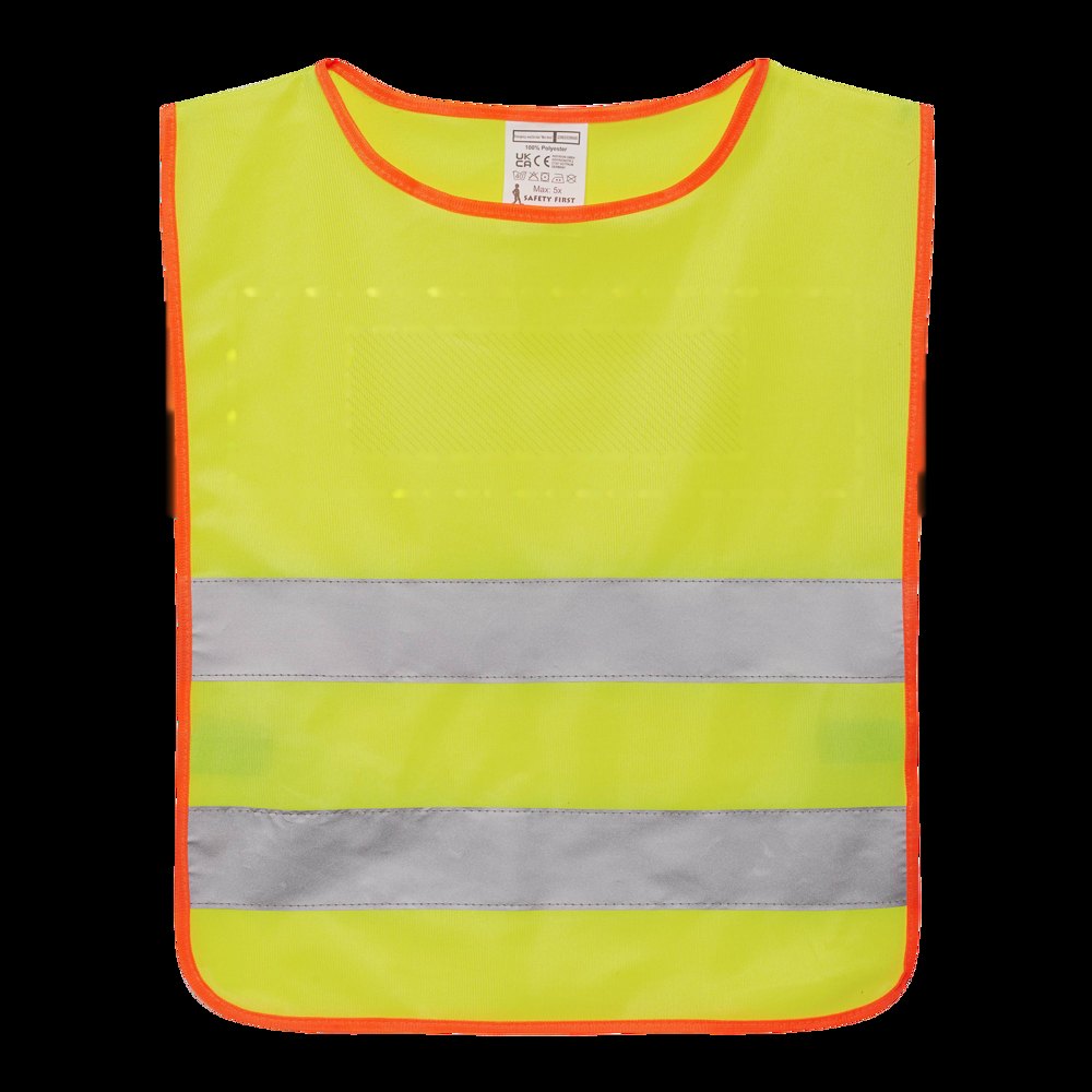 MINI HERO - Veiligheidsvest voor kinderen — drukvlak gecentreerd op de voorzijde boven de reflective area