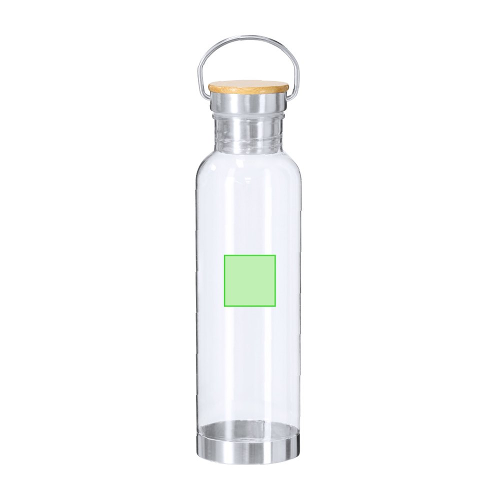 Fles Luxan — drukvlak midden op de fles