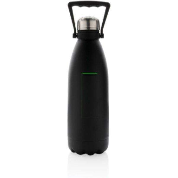 RCS gerecycled roestvrijstalen grote vacuümfles 1,5L — drukvlak artikel voorzijde midden