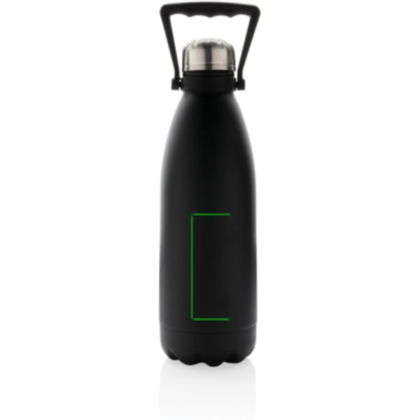RCS gerecycled roestvrijstalen grote vacuümfles 1,5L — drukvlak artikel voorzijde onder