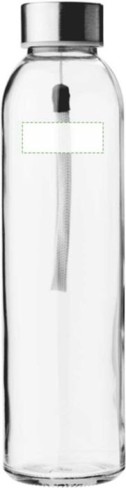 Glazen drinkfles (500 ml) Kaydence — drukvlak voorzijde boven