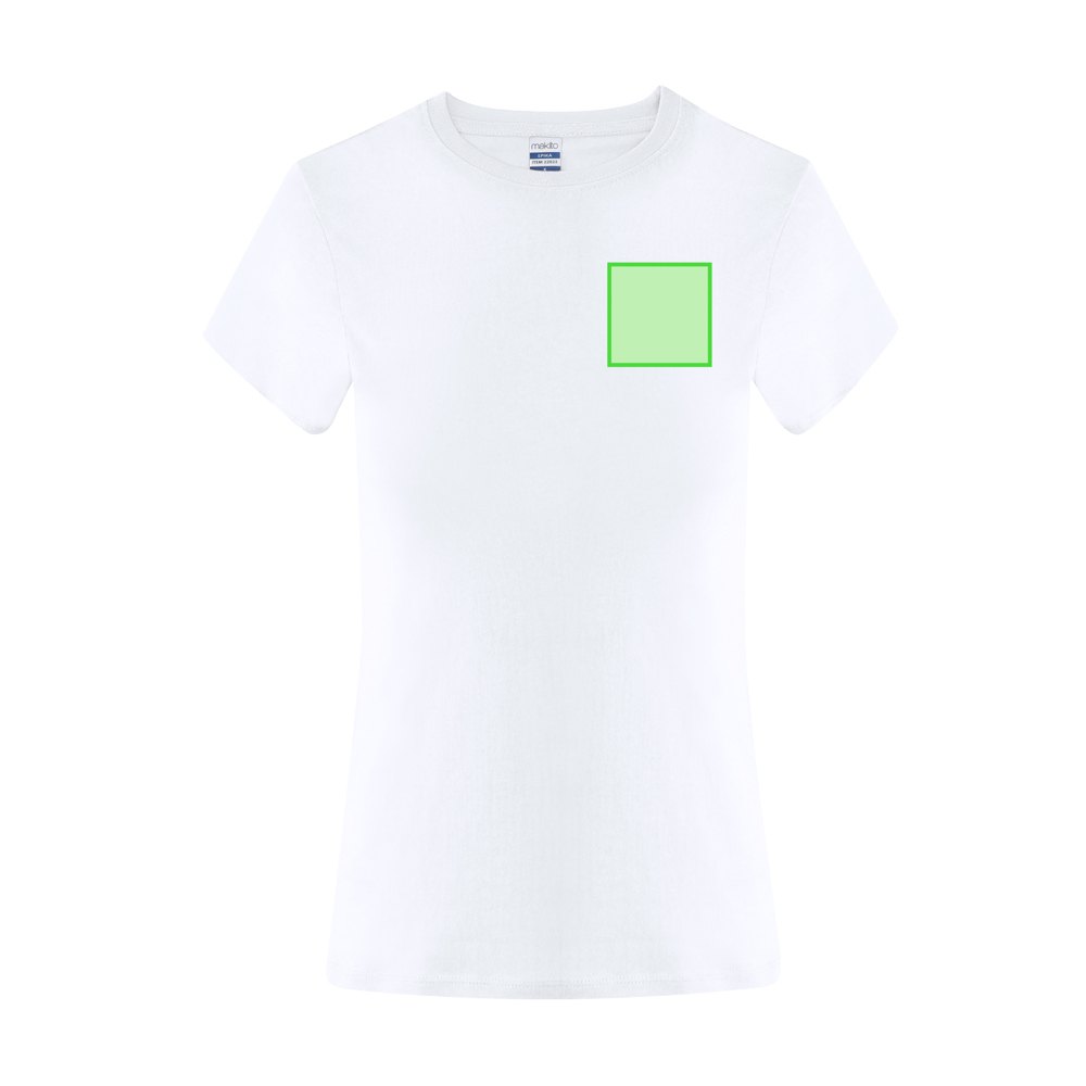 Wit Dames T-Shirt Epika — drukvlak linkerborst