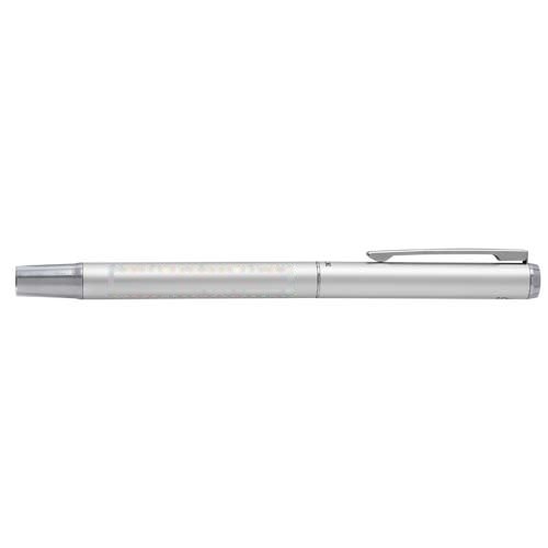 Lucetto cadeauset met balpen en rollerbalpen van gerecycled aluminium (zwarte inkt) — drukvlak rollerbalpen verlengde van de clip