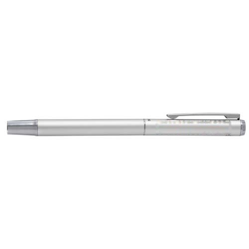 Lucetto cadeauset met balpen en rollerbalpen van gerecycled aluminium (zwarte inkt) — drukvlak rollerbalpen dop