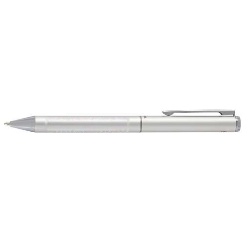 Lucetto cadeauset met balpen en rollerbalpen van gerecycled aluminium (zwarte inkt) — drukvlak balpen verlengde van de clip