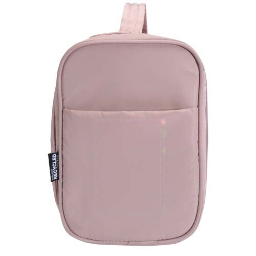 Puffer GRS gerecycleerde ophangbare canvas toilettas 8L — drukvlak rechts