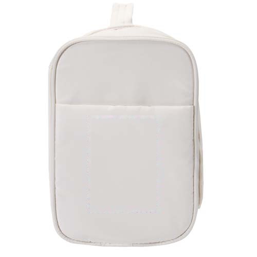 Puffer GRS gerecycleerde ophangbare canvas toilettas 8L — drukvlak links