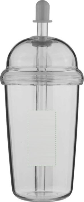 rPet Drinkbeker met rietje Glow 500 ml — drukvlak voorzijde
