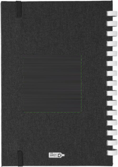 rPET notitieboek (A5) Ilias — drukvlak achterzijde