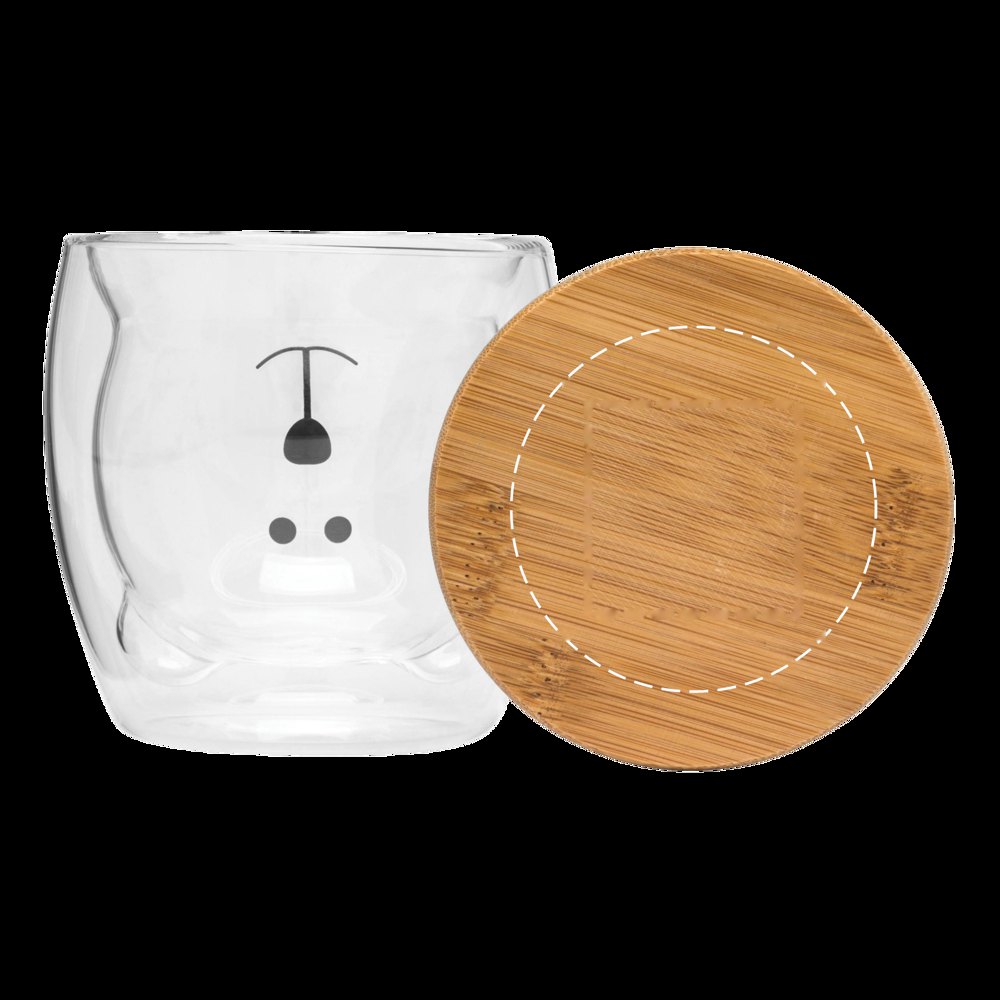 BAMBOO BEAR - Glas — drukvlak gecentreerd op de deksel