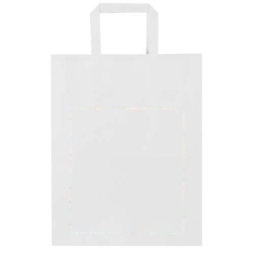 Kraft papieren tas 80 g/m² met platte handvatten – 25 x 15 x 32 cm — drukvlak voorzijde