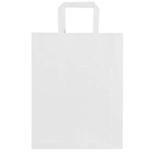 Kraft papieren tas 80 g/m² met platte handvatten – 25 x 15 x 32 cm — drukvlak achterzijde