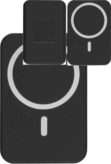 Gerecyclede draadloze oplader powerbank Meno — drukvlak voorzijde
