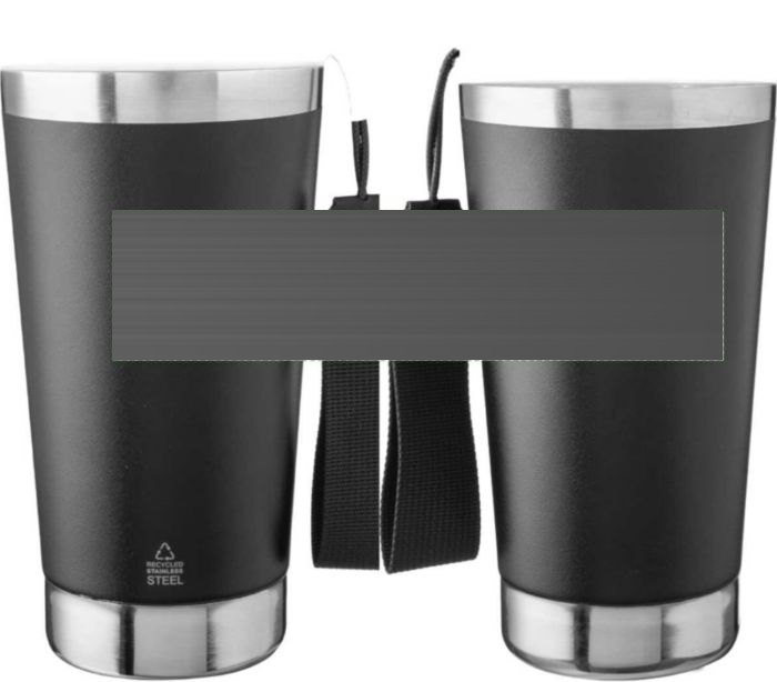 Dubbelwandige thermosbeker Kayla | Gerecycled | 500 ml — drukvlak rondom