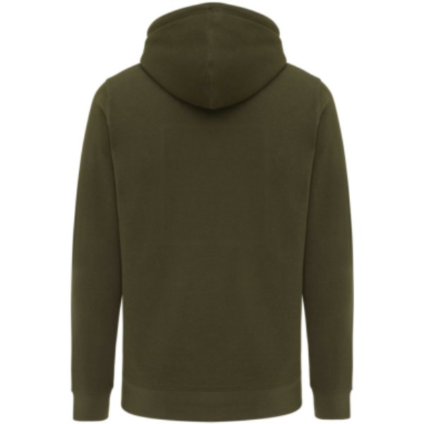IQONIQ Rila lichtgewicht gerecycled katoen hoodie — drukvlak artikel achterzijde