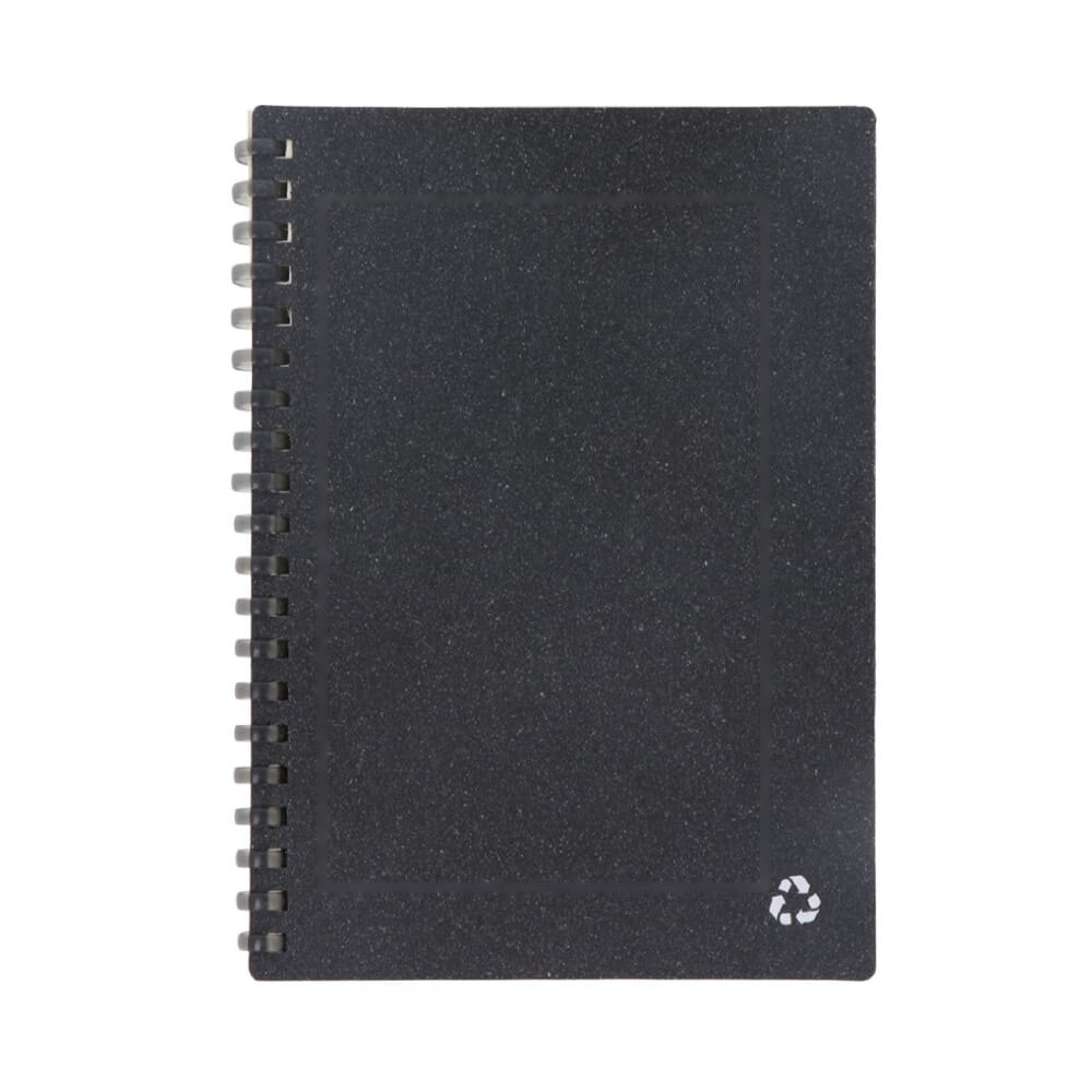 Notebook gerecycled leer Midi — drukvlak voorzijde