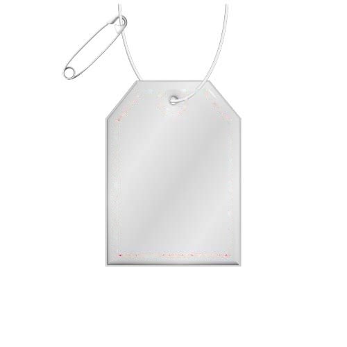 RFX™ H-12 reflecterende TPU hanger met label — drukvlak achterkant (op reflecterende laag)