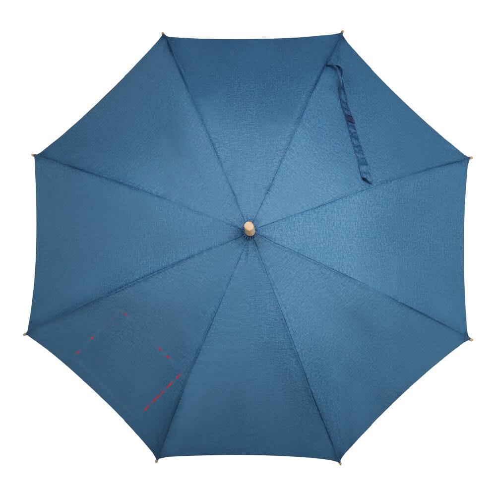 Stok paraplu 23” R-PET auto open — drukvlak paneel linksonder