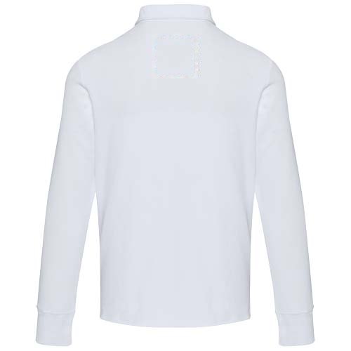 Apollo 245 g/m² uniseks half-zip poloshirt met lange mouwen — drukvlak impact hoog op de achterzijde