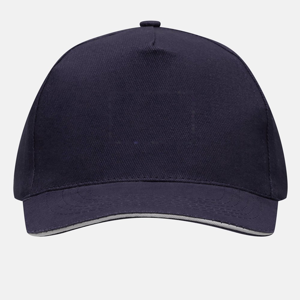 WALK - 5-panel sandwich cap — drukvlak gecentreerd op de voorzijde van de dop