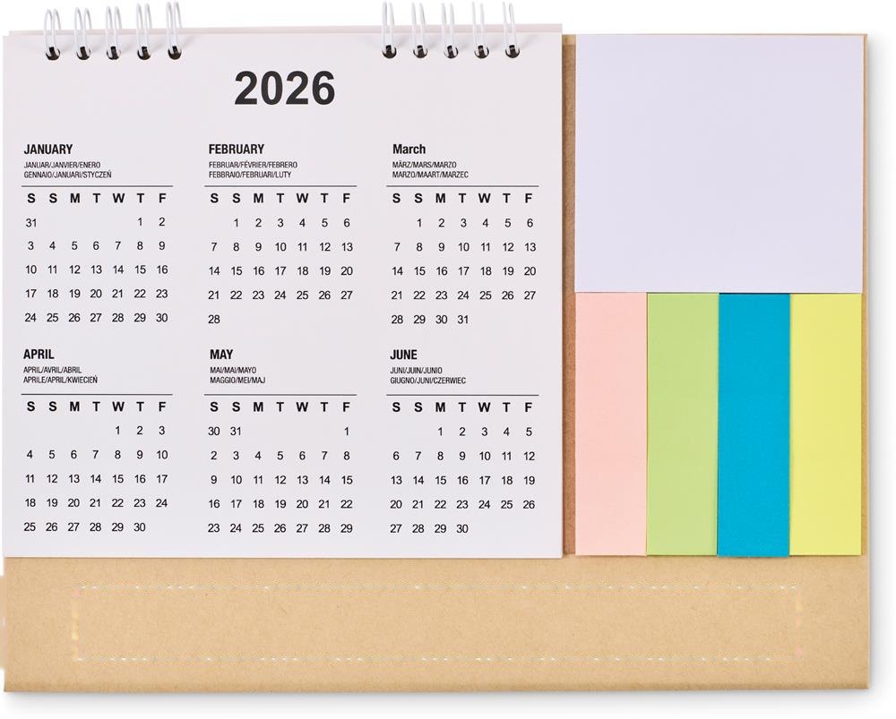 CALENDOO - Bureaukalender met memoblok — drukvlak voorzijde dl