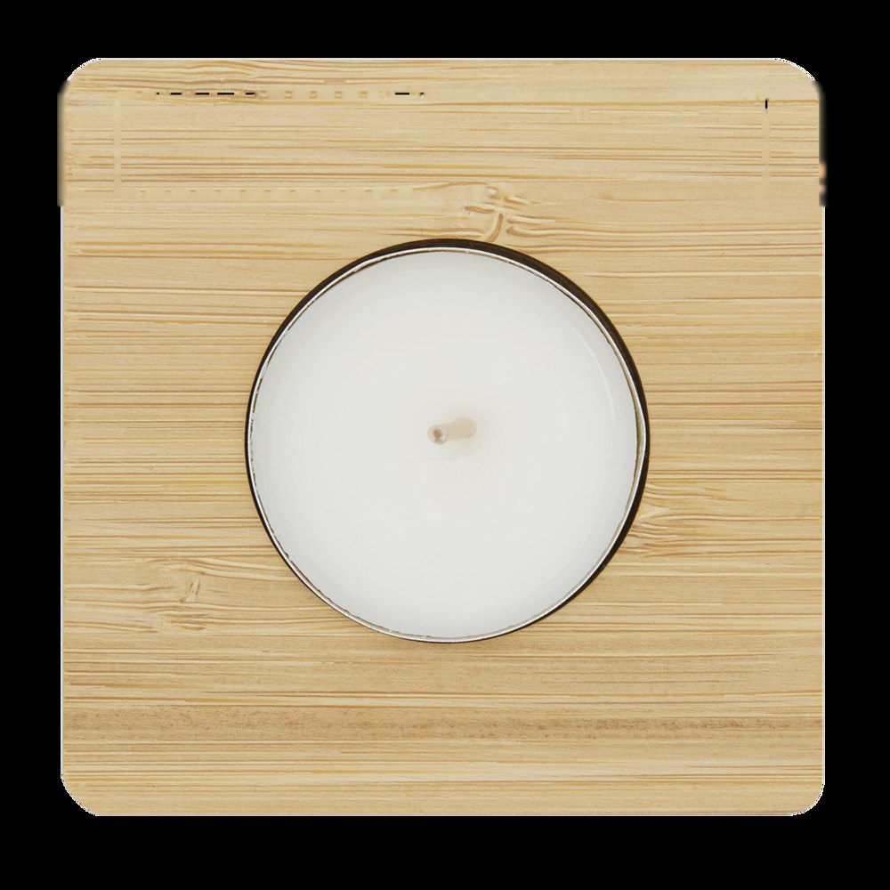 NATURAL GLOW - Waxinelichthouder — drukvlak gecentreerd op de houten ruimte