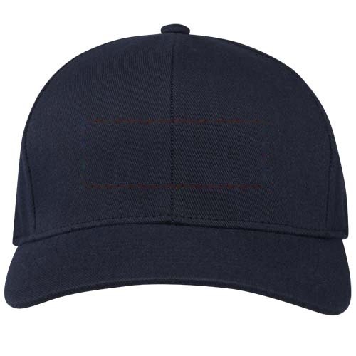Opal 240 g/m² 6 panel Aware™ gerecyclede cap — drukvlak voorzijde