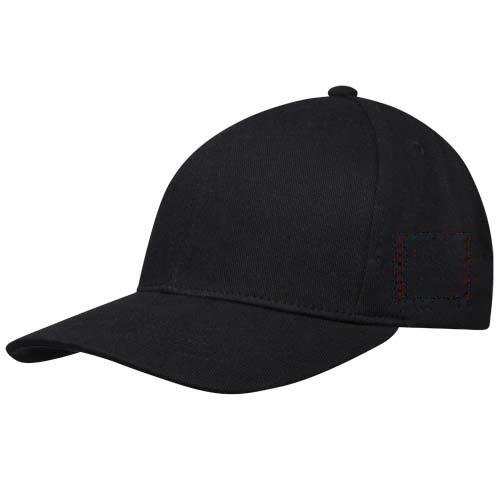 Opal 240 g/m² 6 panel Aware™ gerecyclede cap — drukvlak linkerzijde