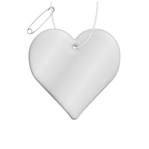 RFX™ H-09 reflecterende pvc hanger met hart — drukvlak achterkant (onder reflecterende laag)