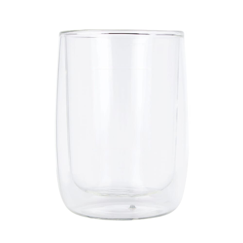 Dubbelwandig koffieglas Marian 320 ml — drukvlak op de zijkant