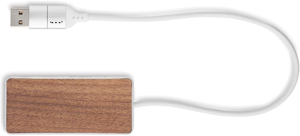 UBAH - USB-hub 4 poorten 27,5 cm — drukvlak plug zijde 2
