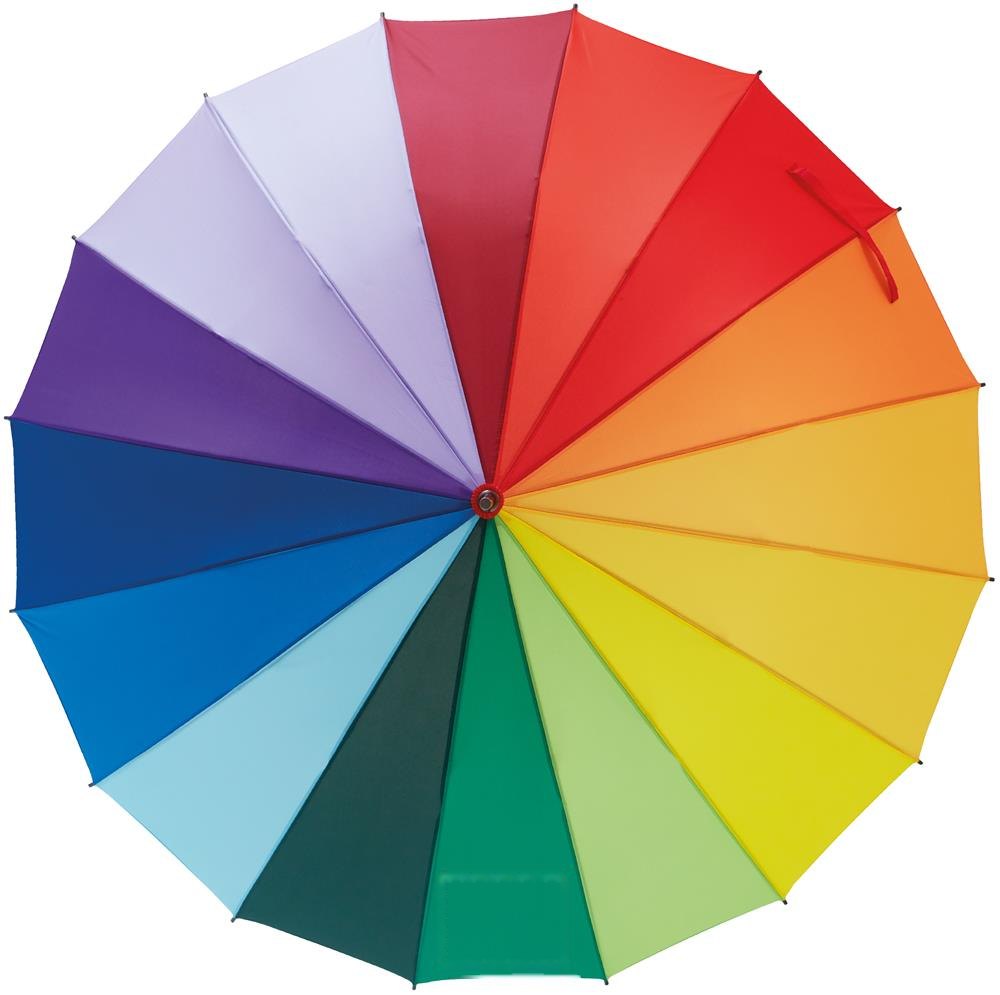 BOWBRELLA - 27 inch regenboogparaplu — drukvlak op het groene segment