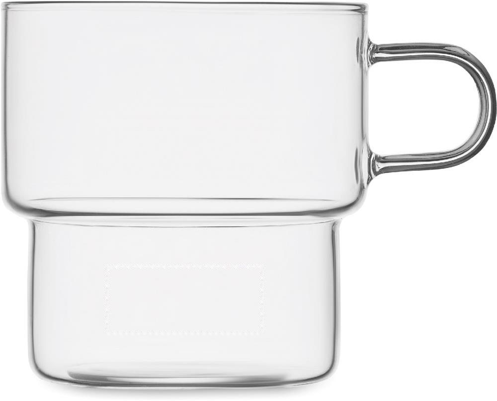 BOROMUG - Hoog borosilicaatglas 300ml — drukvlak rechtshandig onder