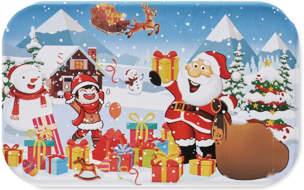PAZURU - Houten kerstpuzzel in blik — drukvlak doos bovenzijde