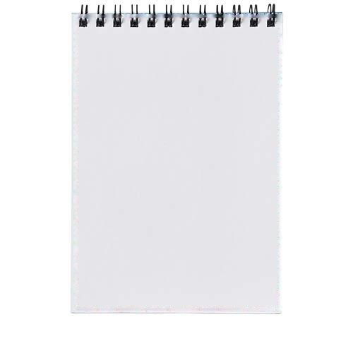 Desk-Mate® A6 spiraal notitieboek — drukvlak voorzijde (staand rug bovenaan)