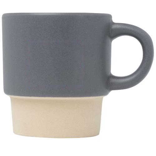 Olympia 130 ml stapelbare expressokop met kleibodem — drukvlak voorzijde