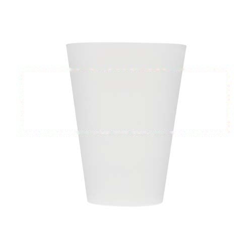 Glastonbury 300 ml herbruikbare plastic beker — drukvlak rondom