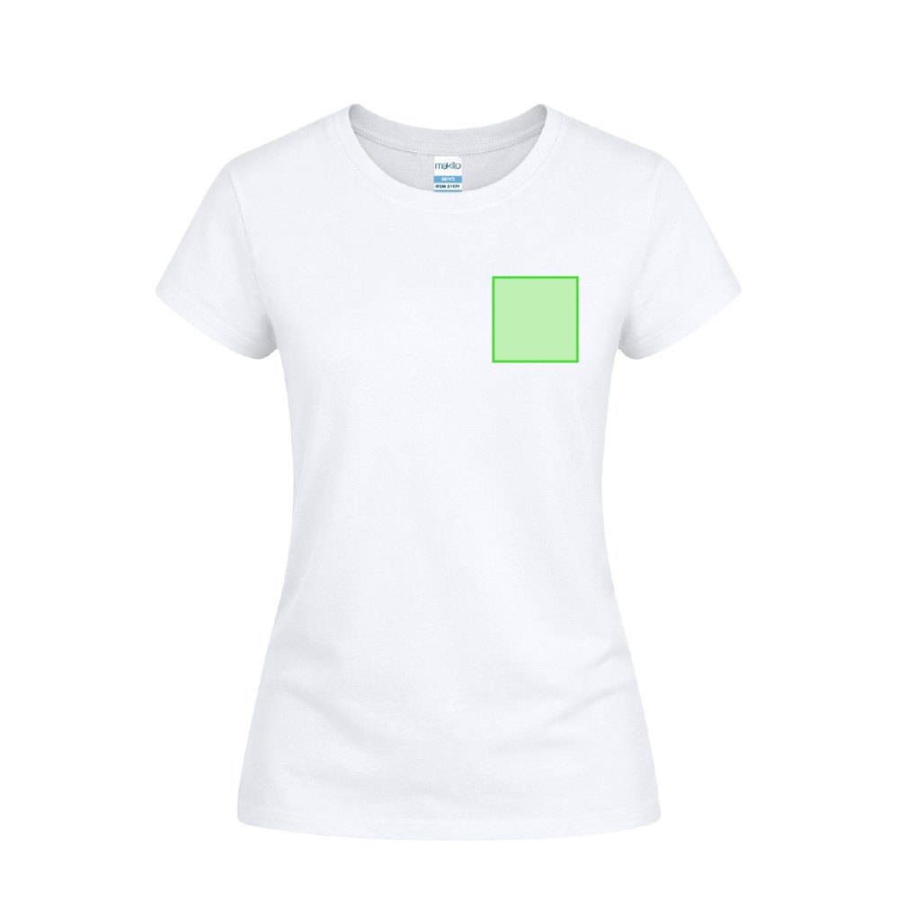 Wit Dames T-Shirt Seiyo — drukvlak linkerborst