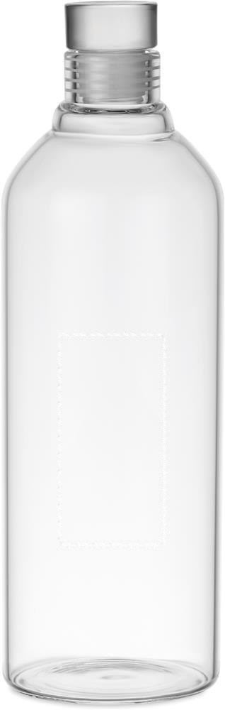 LARGE LOU - Borosilicaat fles 1L — drukvlak voorzijde