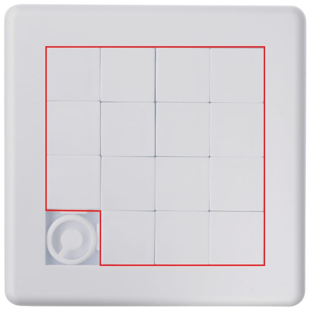 Schuifpuzzel vierkant — drukvlak zijde 1 alleen puzzel