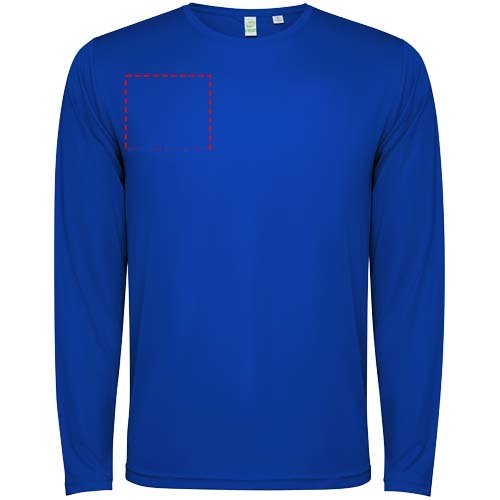 Estoril 125 g/m² T-shirt met lange mouwen voor kinderen — drukvlak rechter borst