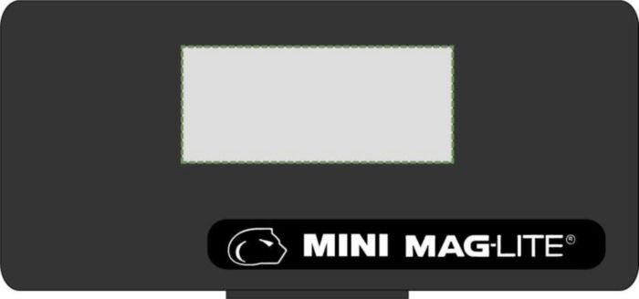 Aluminium Maglite mini AA zaklamp Monique — drukvlak bovenzijde