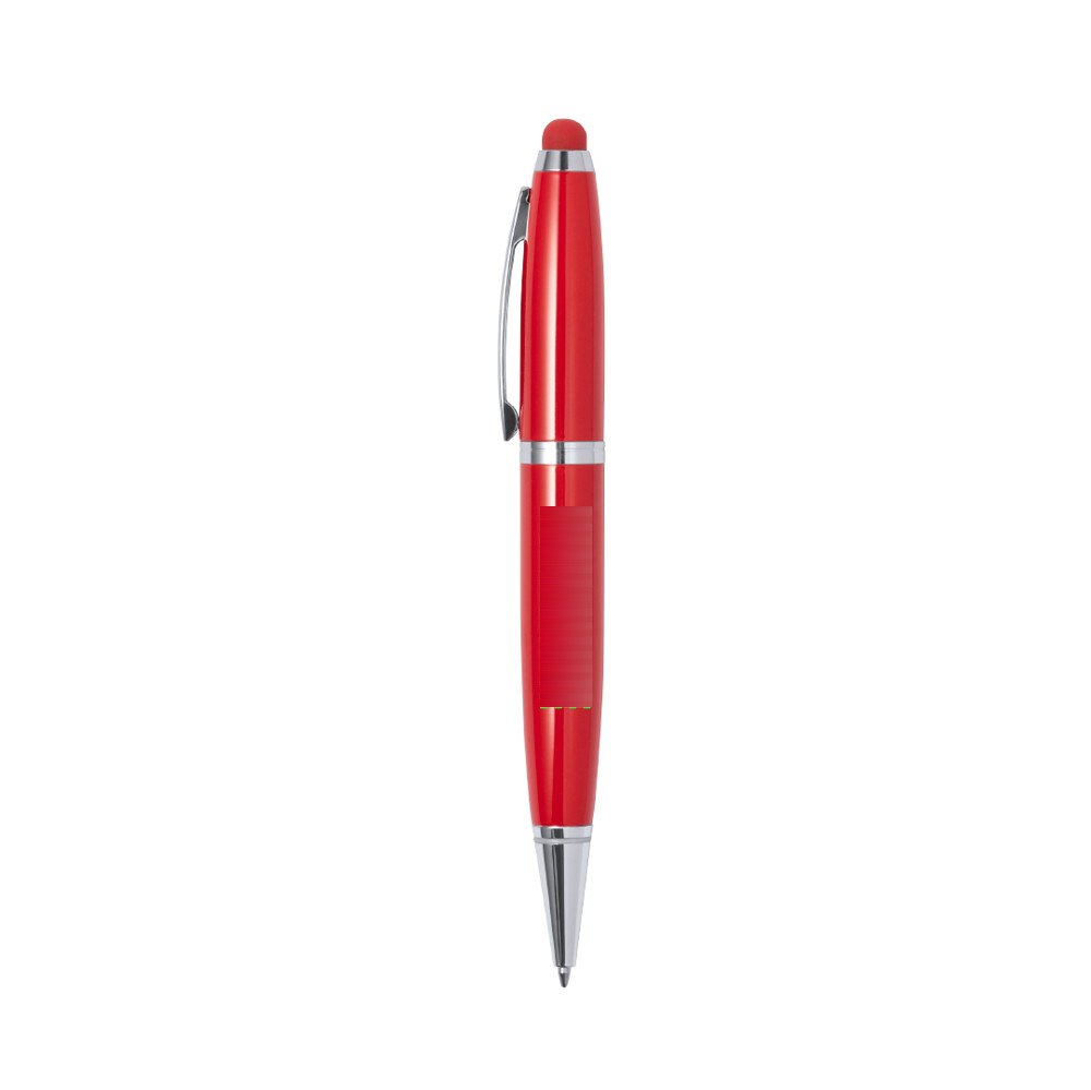 USB Touch-Screen Balpen Sivart 16GB — drukvlak onderzijde naast clip