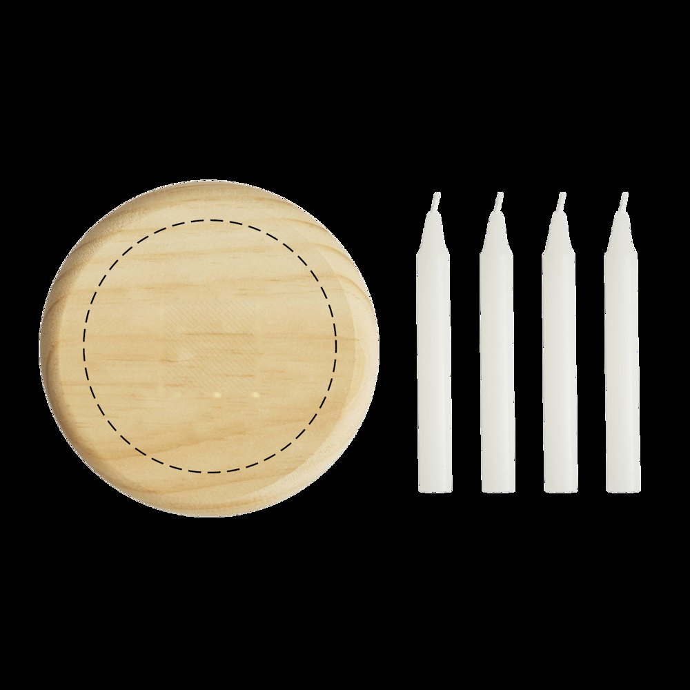 4-CHRISTMAS - Kleine houten adventskrans — drukvlak gecentreerd op de achterkant