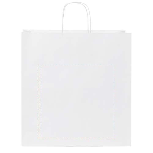 Papieren tas 80-90 g/m2 gemaakt van kraftpapier met gedraaide handgrepen - 34 x 20 x 35 cm — drukvlak achterzijde